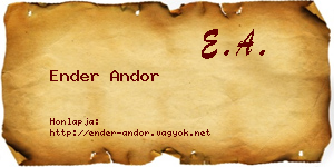 Ender Andor névjegykártya