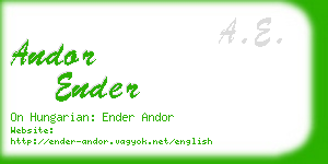 andor ender business card